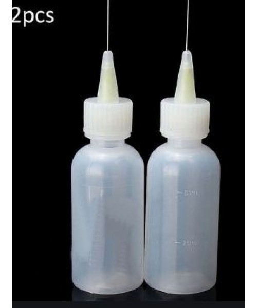 50ML TRANSPARENT POLYETHYLENE NEEDLE DISPENSER DISPENSING BOTTLE FOR ROSIN SOLDER FLUX PASTE +  NEEDLES TOOLS