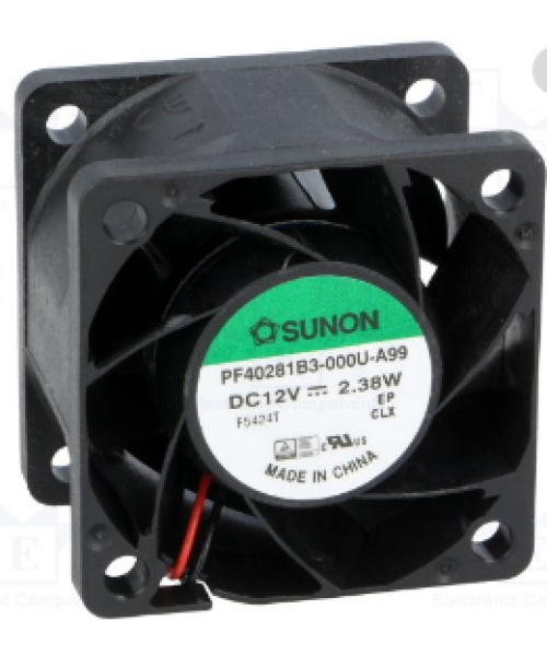 FAN TUBEAXIAL 12VDC SQUARE - 40MM L X 40MM H BALL 18.0 CFM (0.504M?/MIN) 2 WIRE LEADS